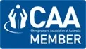 Chiropractors' Association of Australia (CAA) logo, representing chiropractic care and chiro practitioners